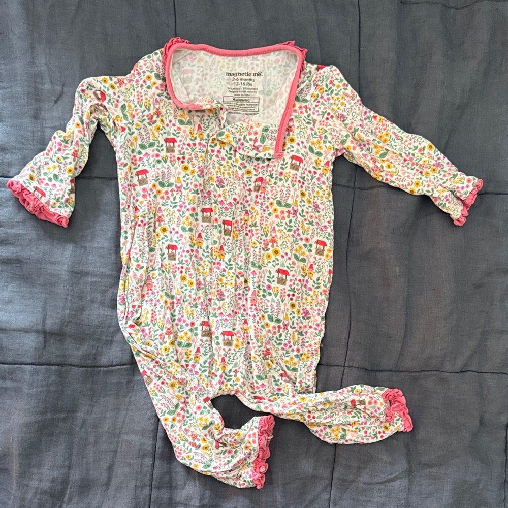 Magnetic Me Pink Floral Kids Footie